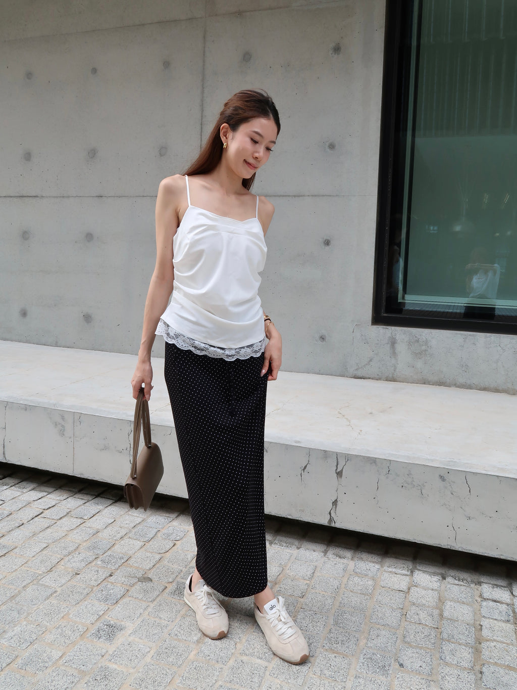 Dotted Cotton Maxi Dress