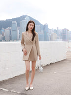Office Blazer Dress with Pleated