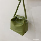 Button Rice Real Leather Bag