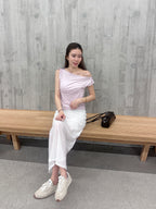 Button on Shoulder T Top