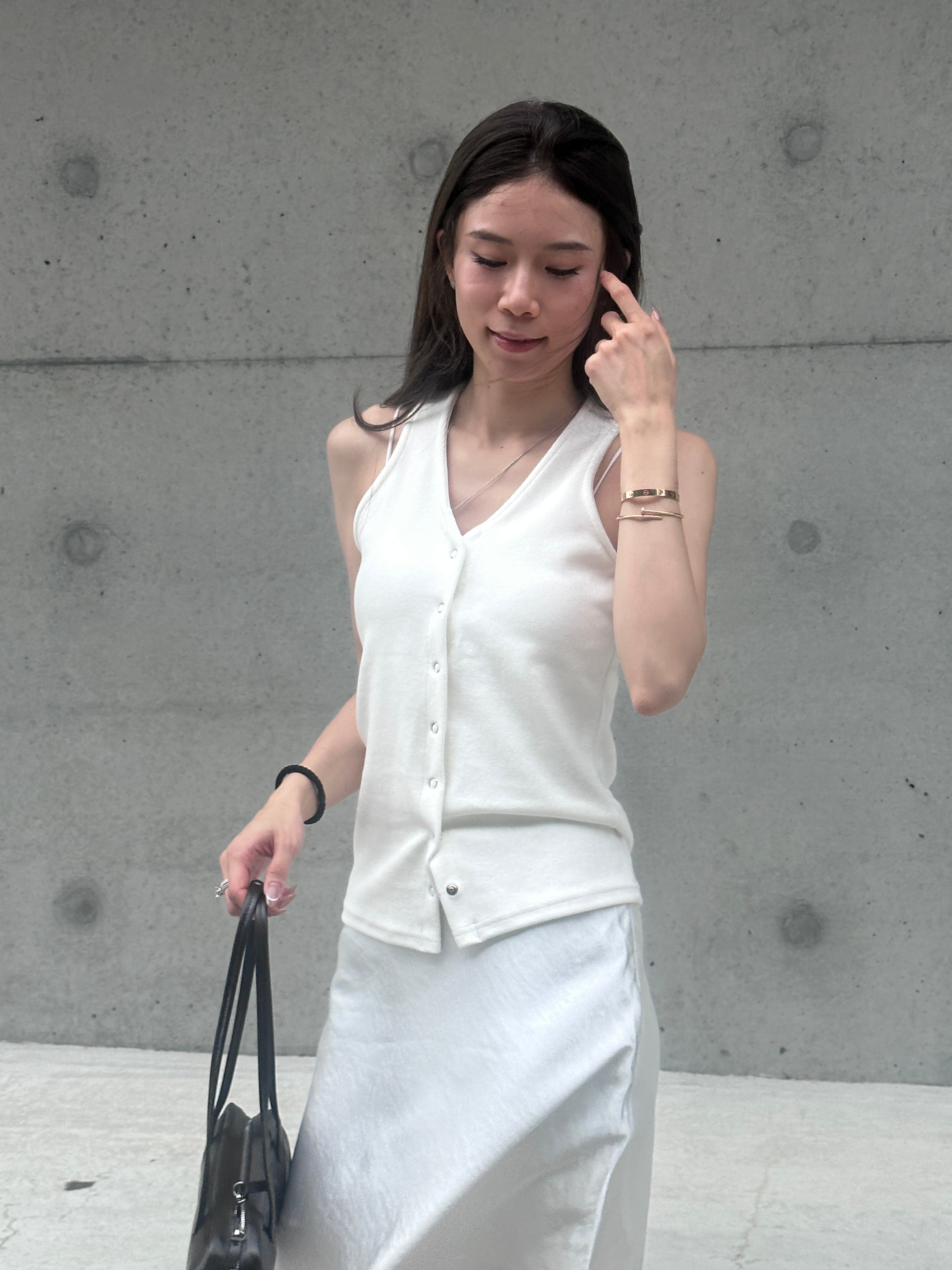 Cotton Button Tank Top