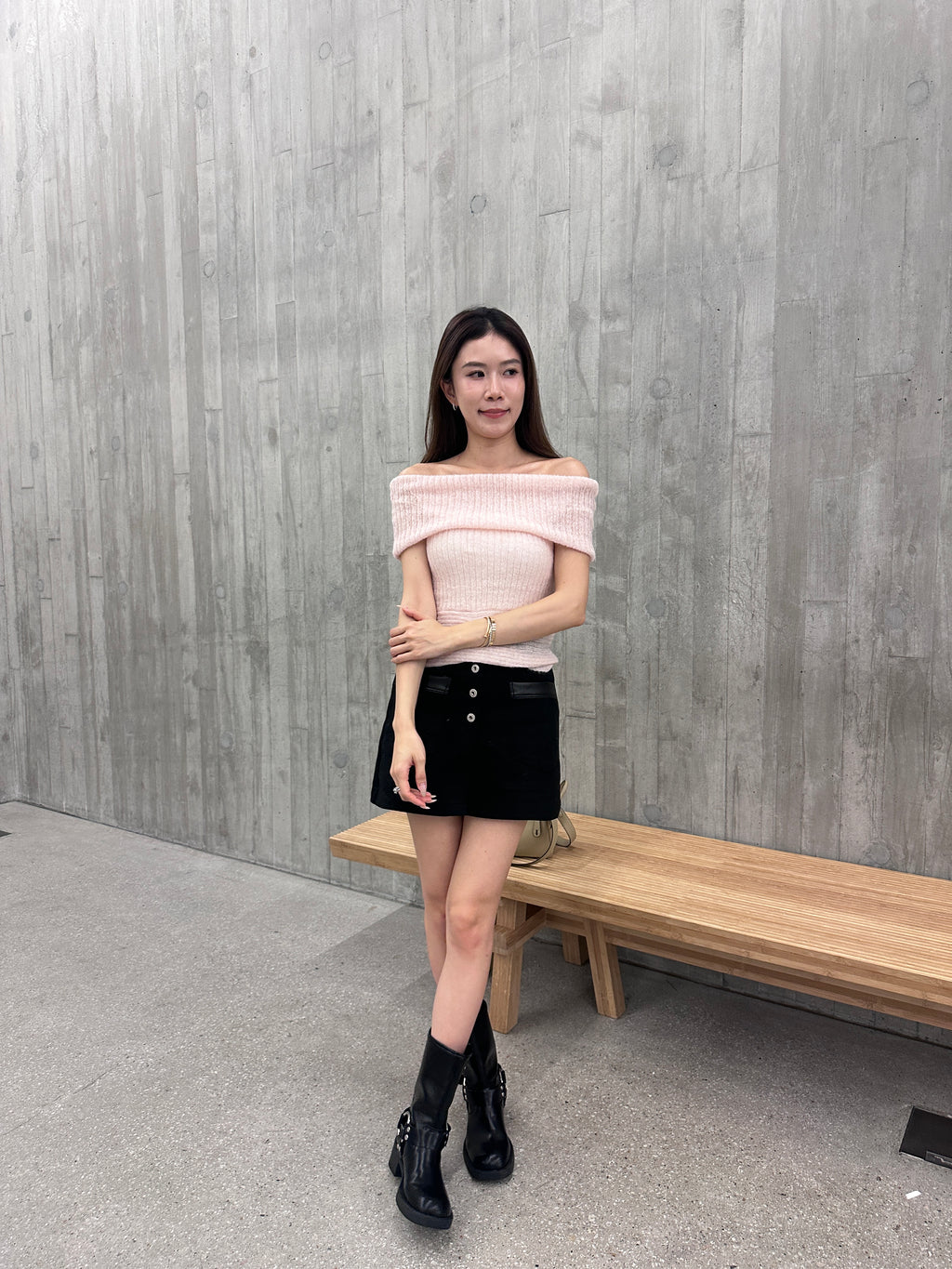 Leather lined Denim Skirt shorts