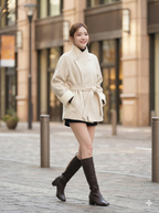 Doubled Wool Mid Length Jacket