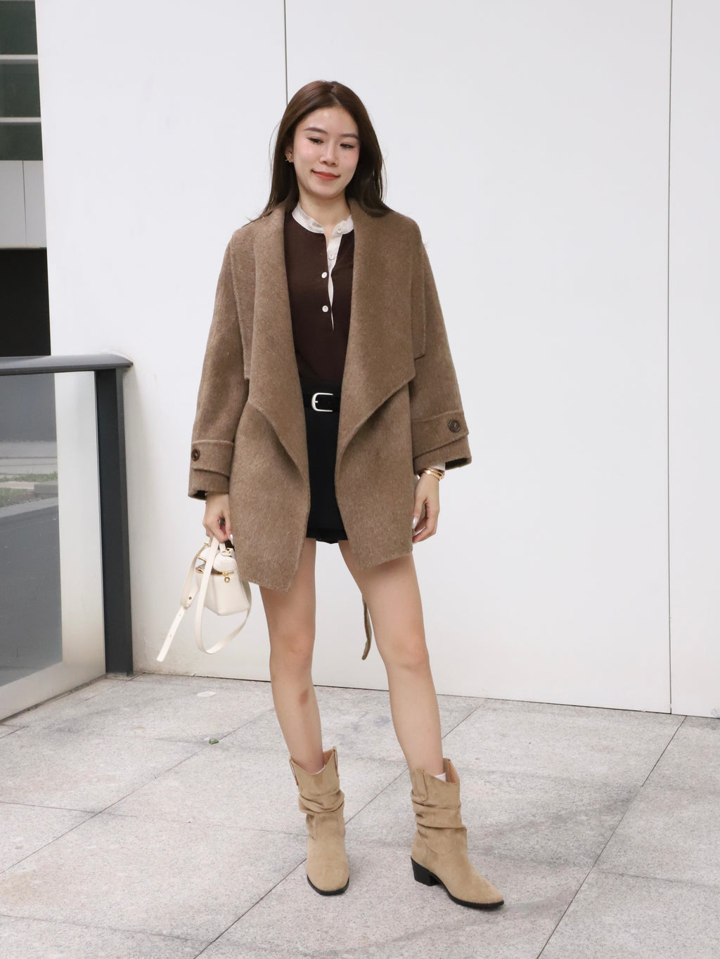 Doubled Wool Mid Length Jacket