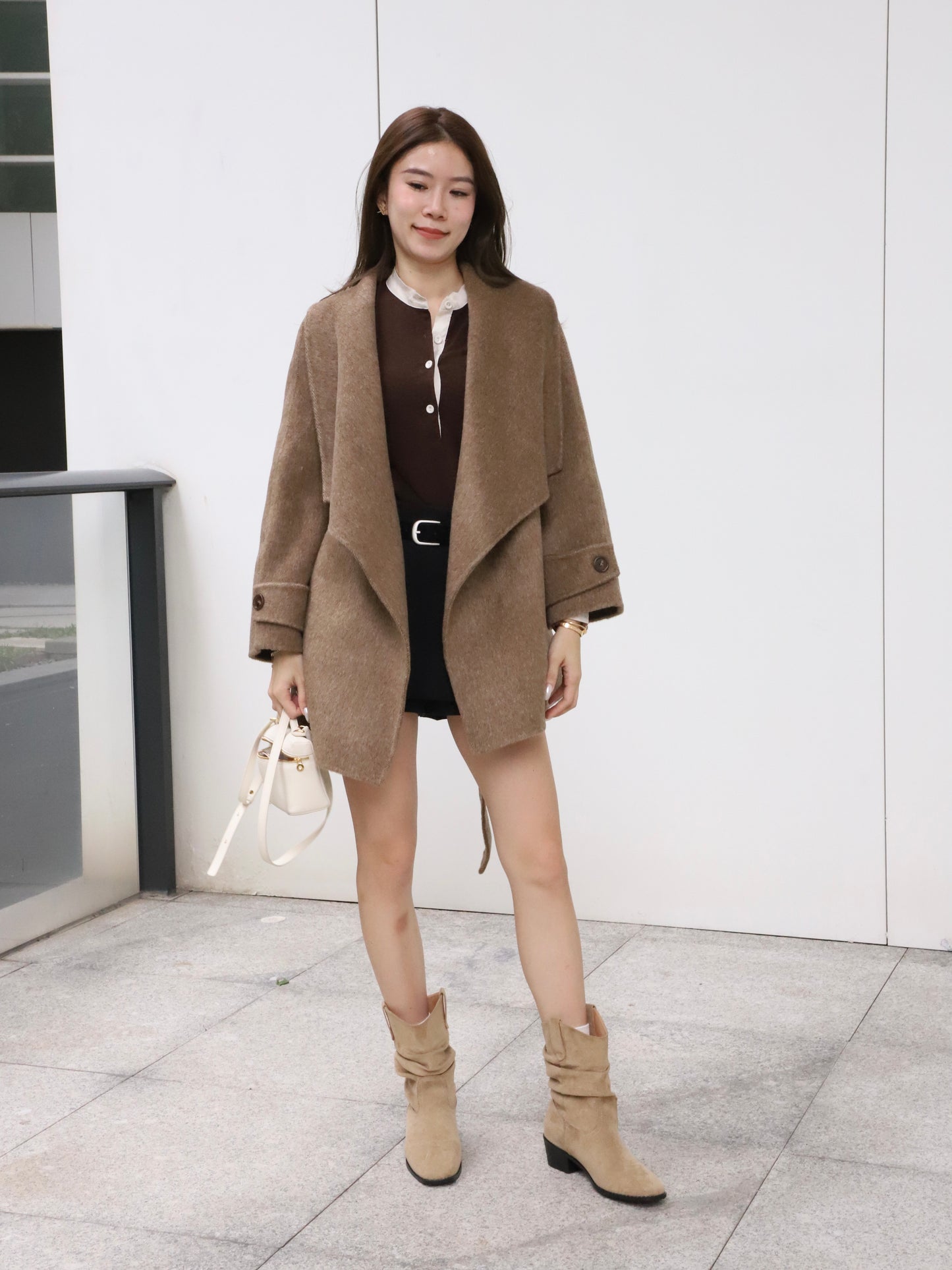 Doubled Wool Mid Length Jacket