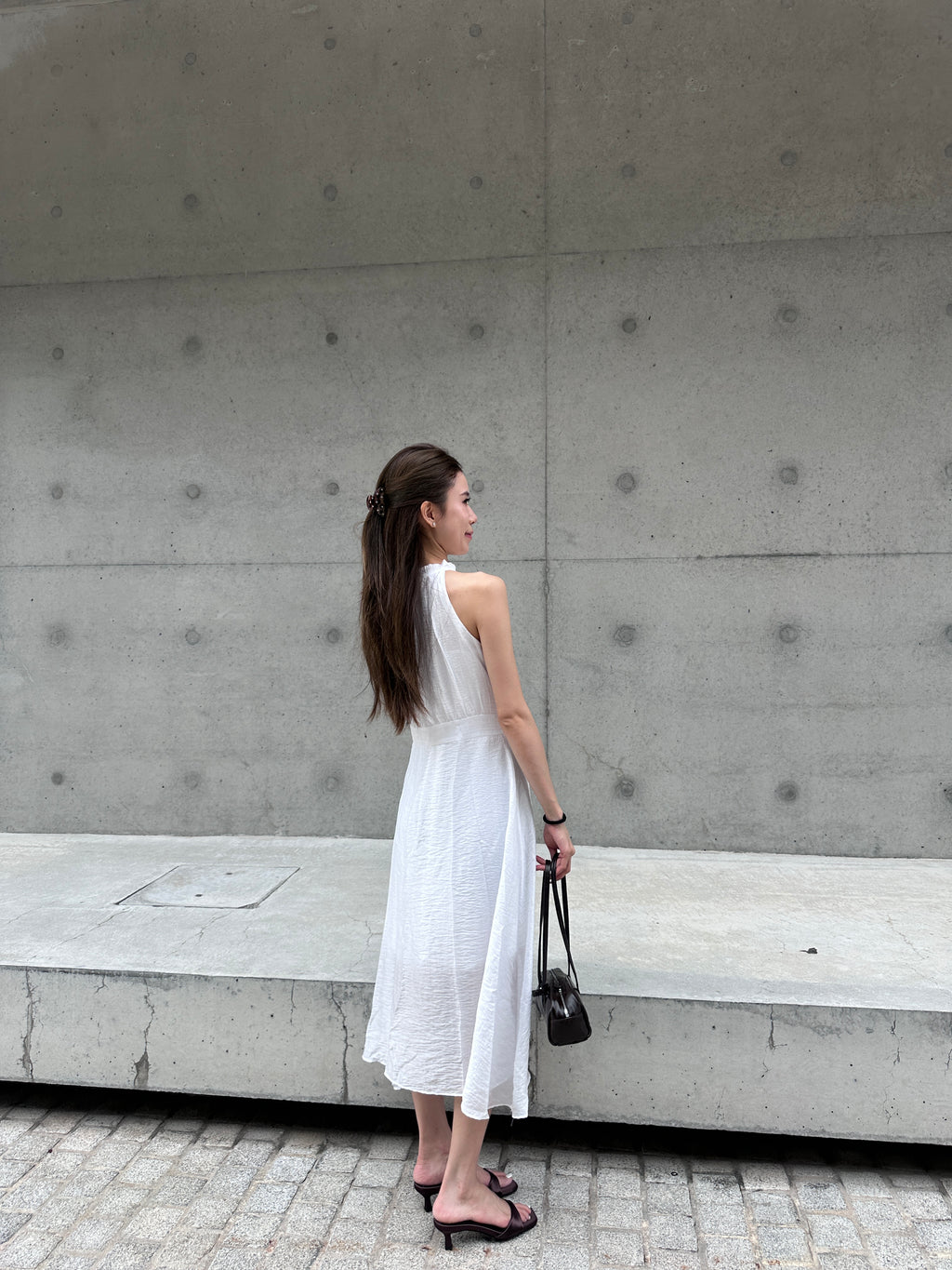 Holiday Tied Neck Maxi Dress