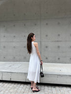 Holiday Tied Neck Maxi Dress