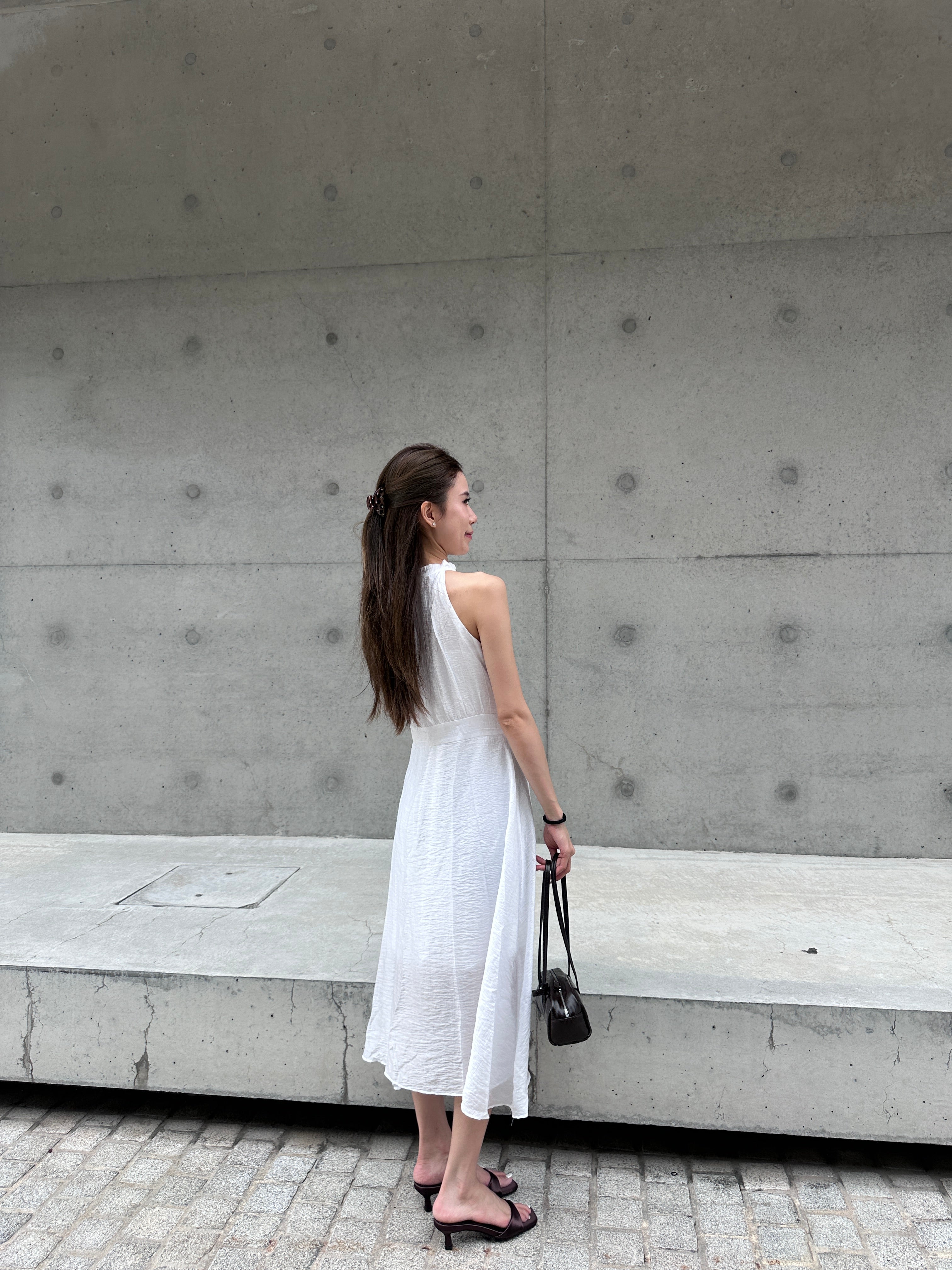 Holiday Tied Neck Maxi Dress