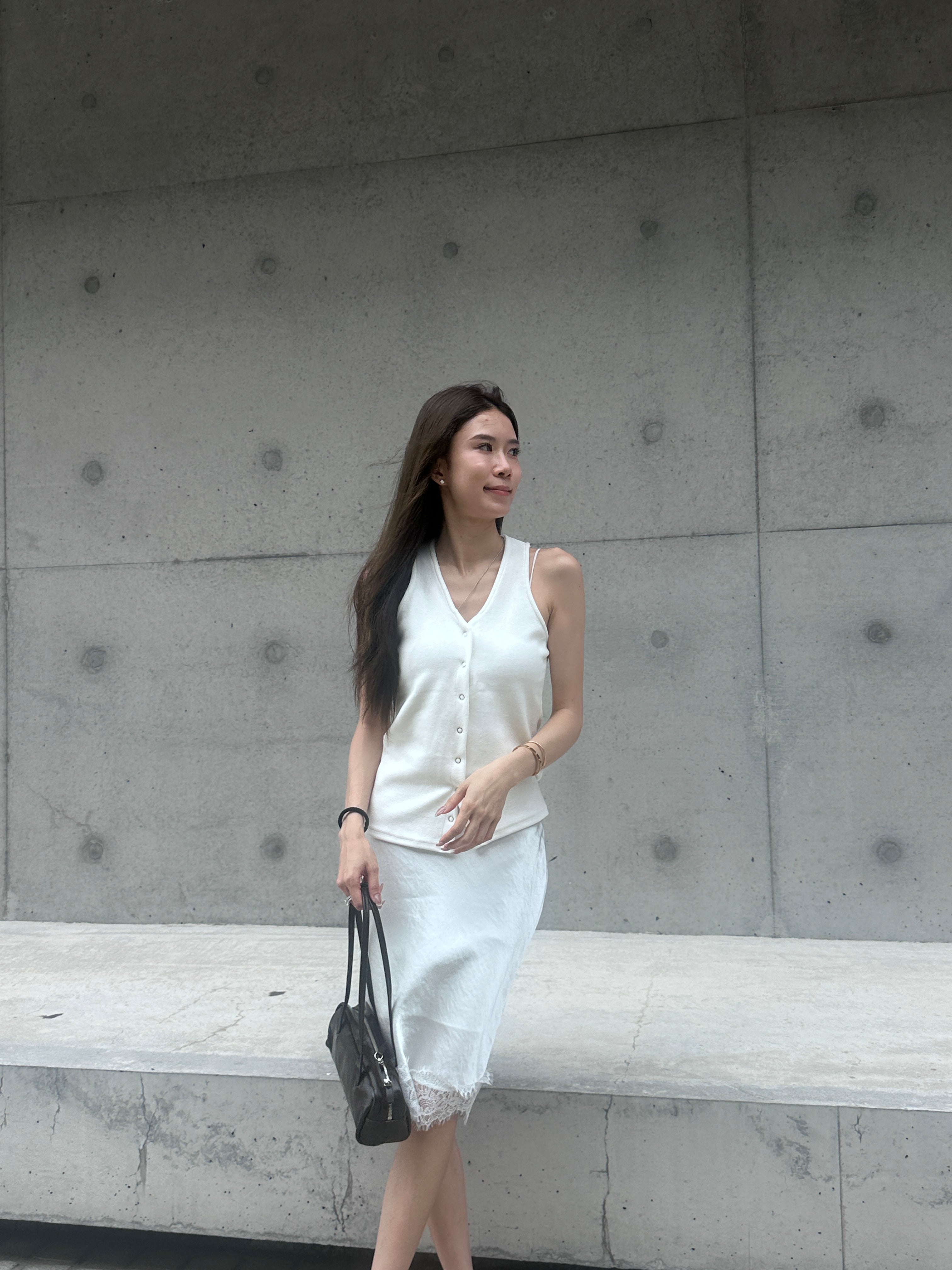 Cotton Button Tank Top
