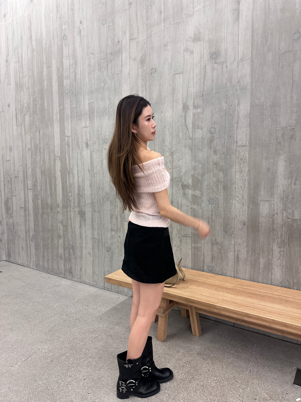 Leather lined Denim Skirt shorts