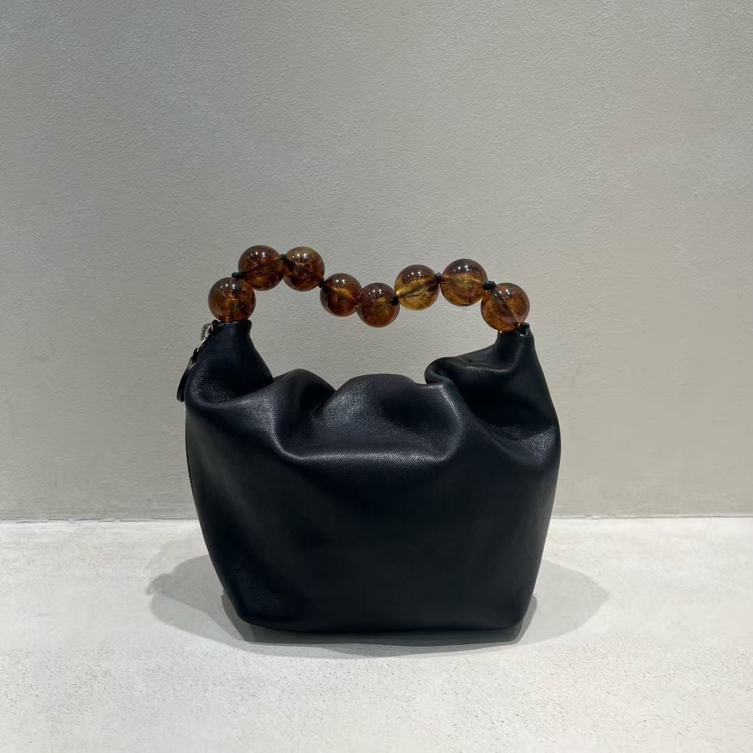 Pearl Rounded Real Leather Bag