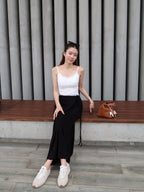 Tied on Side Cotton Maxi Skirt