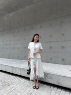 Silky Slit Cut Lace Maxi Skirt