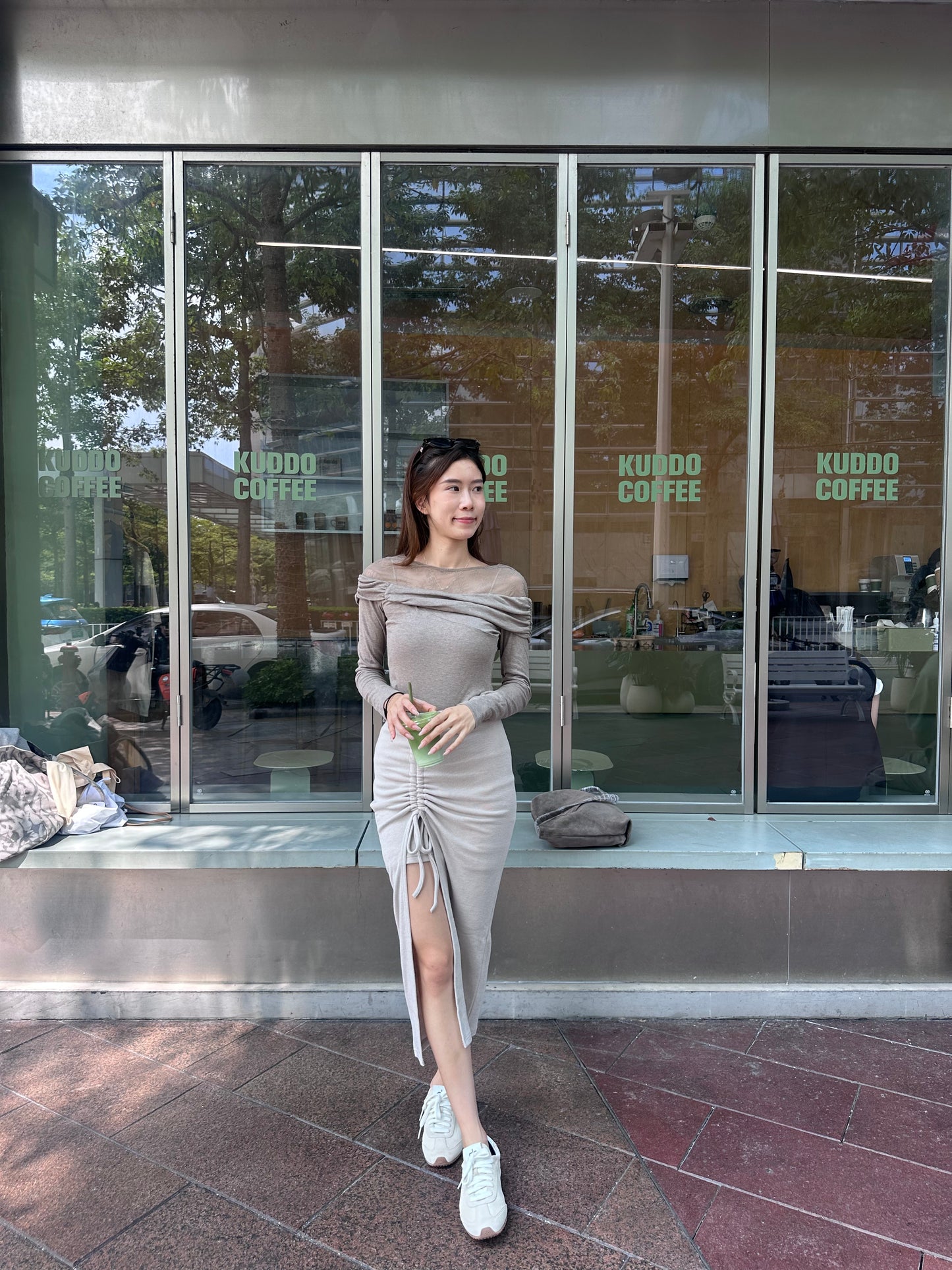Half Lace Cotton Long Sleeves Top