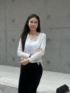 Lace Tied Inside Cardigan