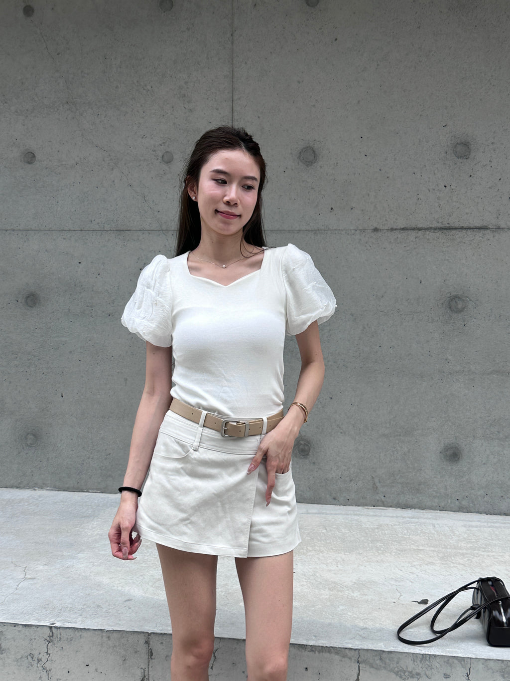 Puffy Sleeves Cotton T Top