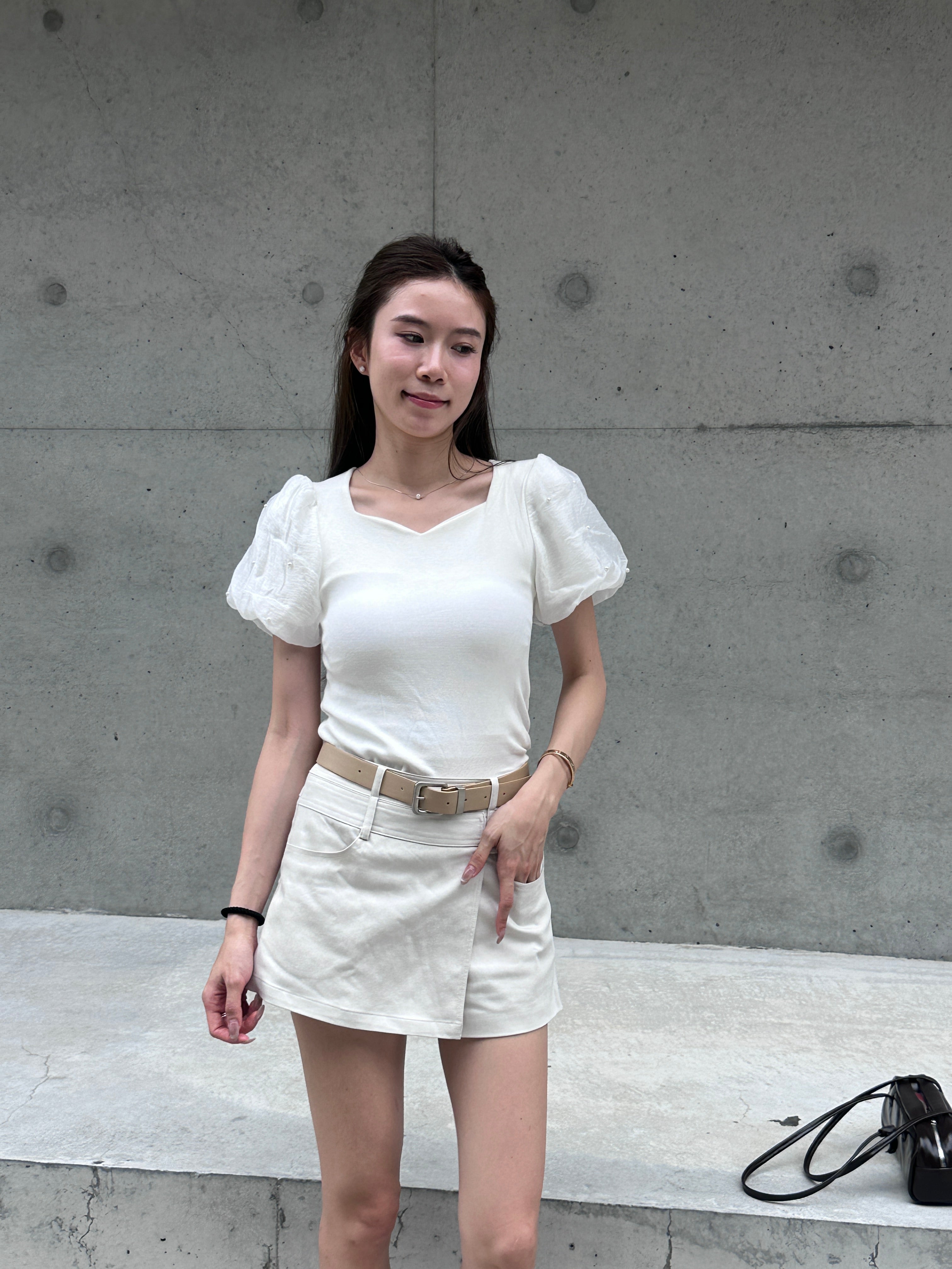 Puffy Sleeves Cotton T Top