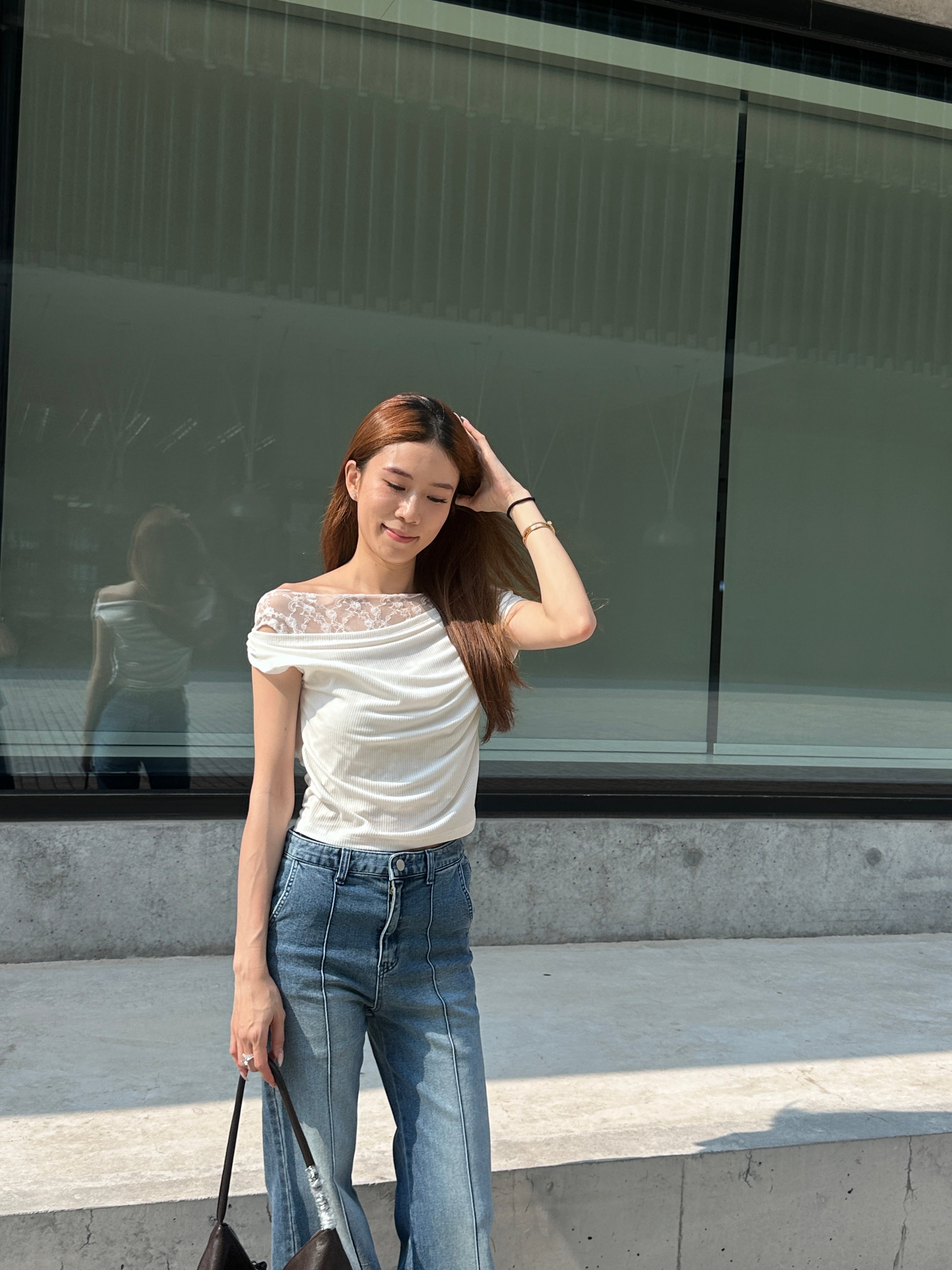 Half Lace Short T Top