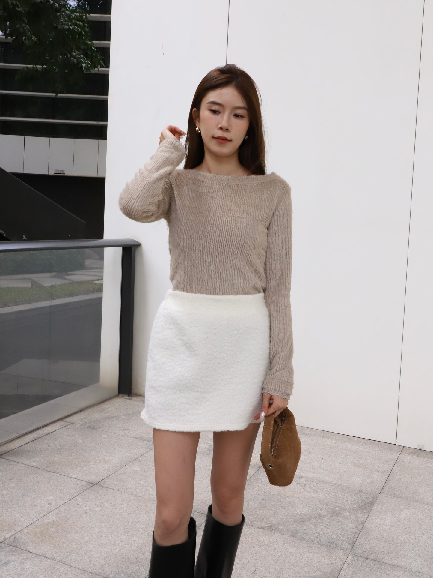 High Fluffy Long Sleeves Top