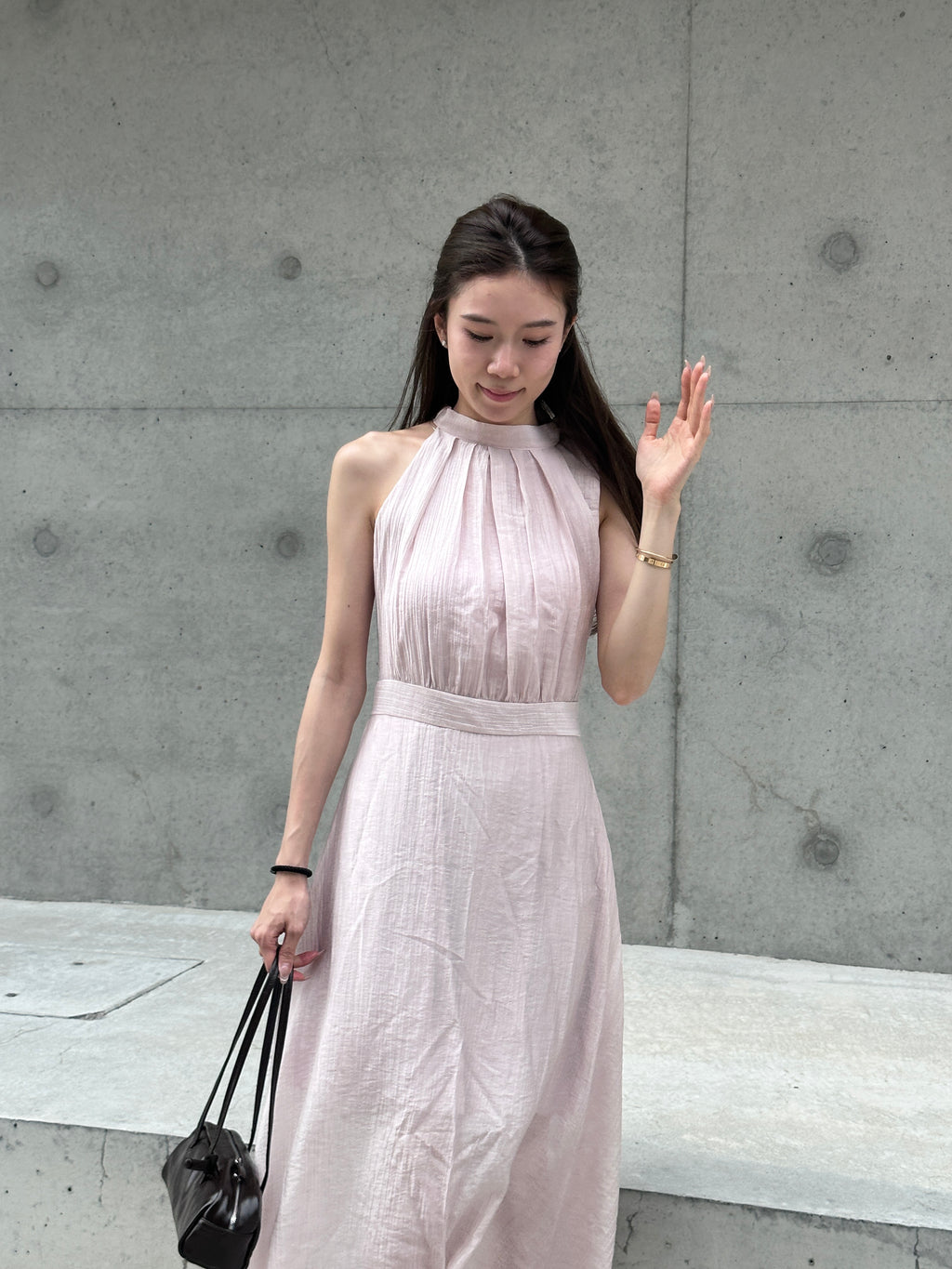 Holiday Tied Neck Maxi Dress