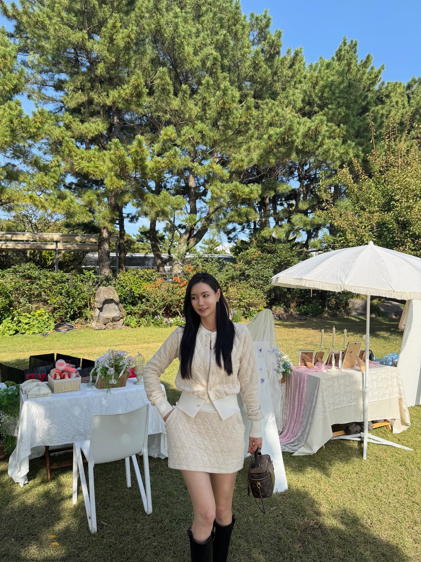 Rhombus Shape Jacket & Skirt