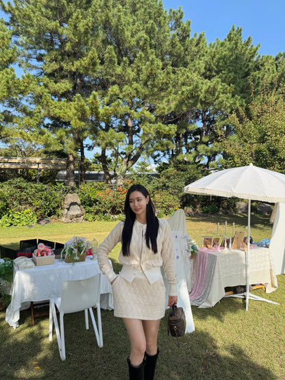 Rhombus Shape Jacket & Skirt