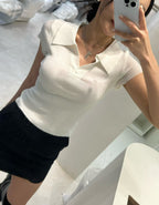Knitted Polo T Top