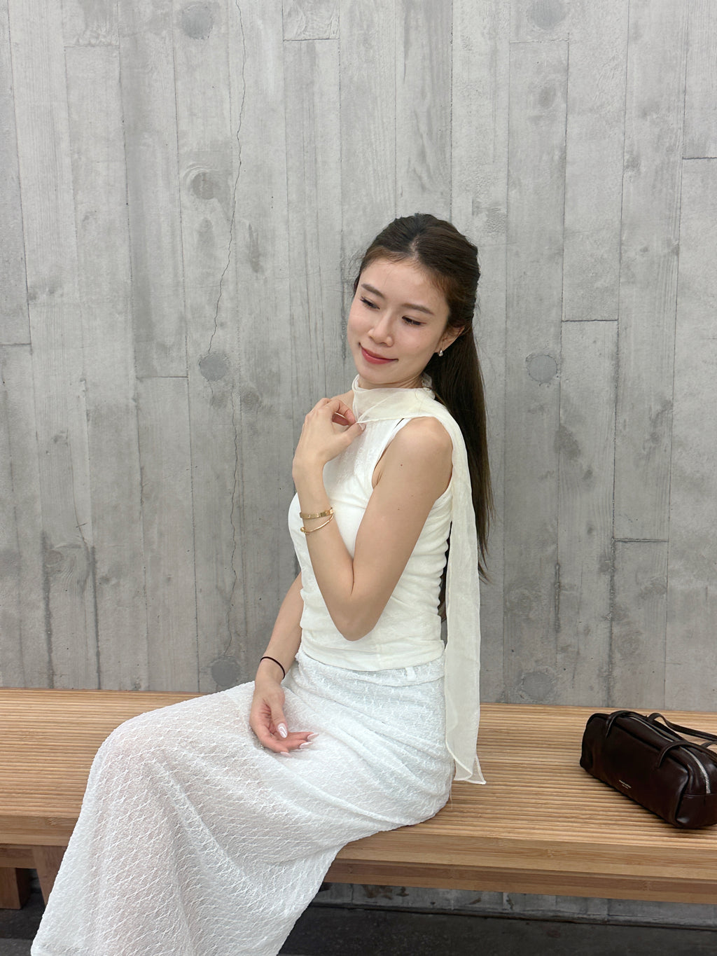 Lace Cross Neck Tank Top