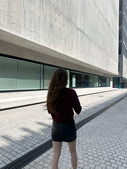 Mix Checked Wool Cardigan