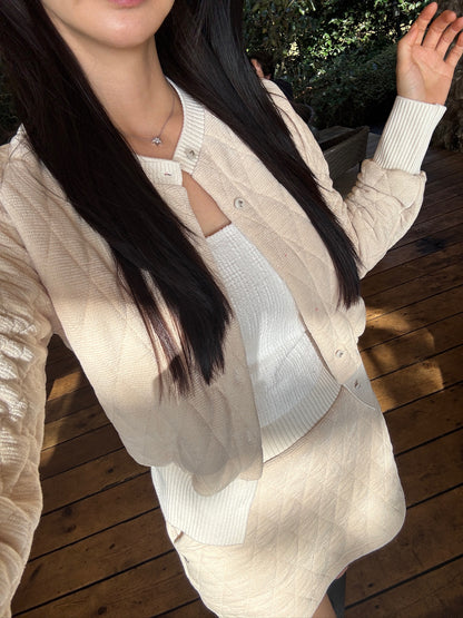 Rhombus Shape Jacket & Skirt