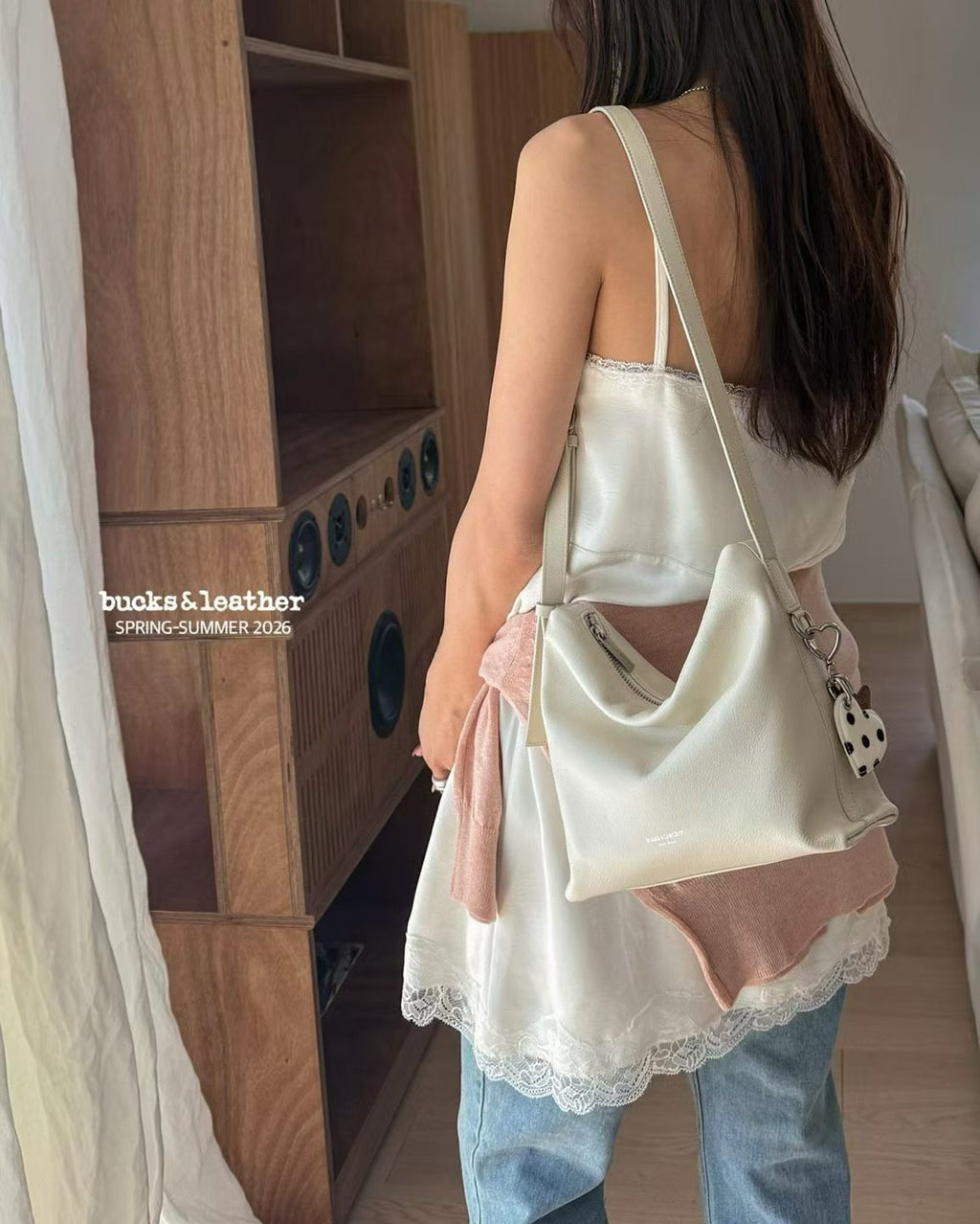 Real Leather Office Zipped Bag 小號 （荔枝皮）