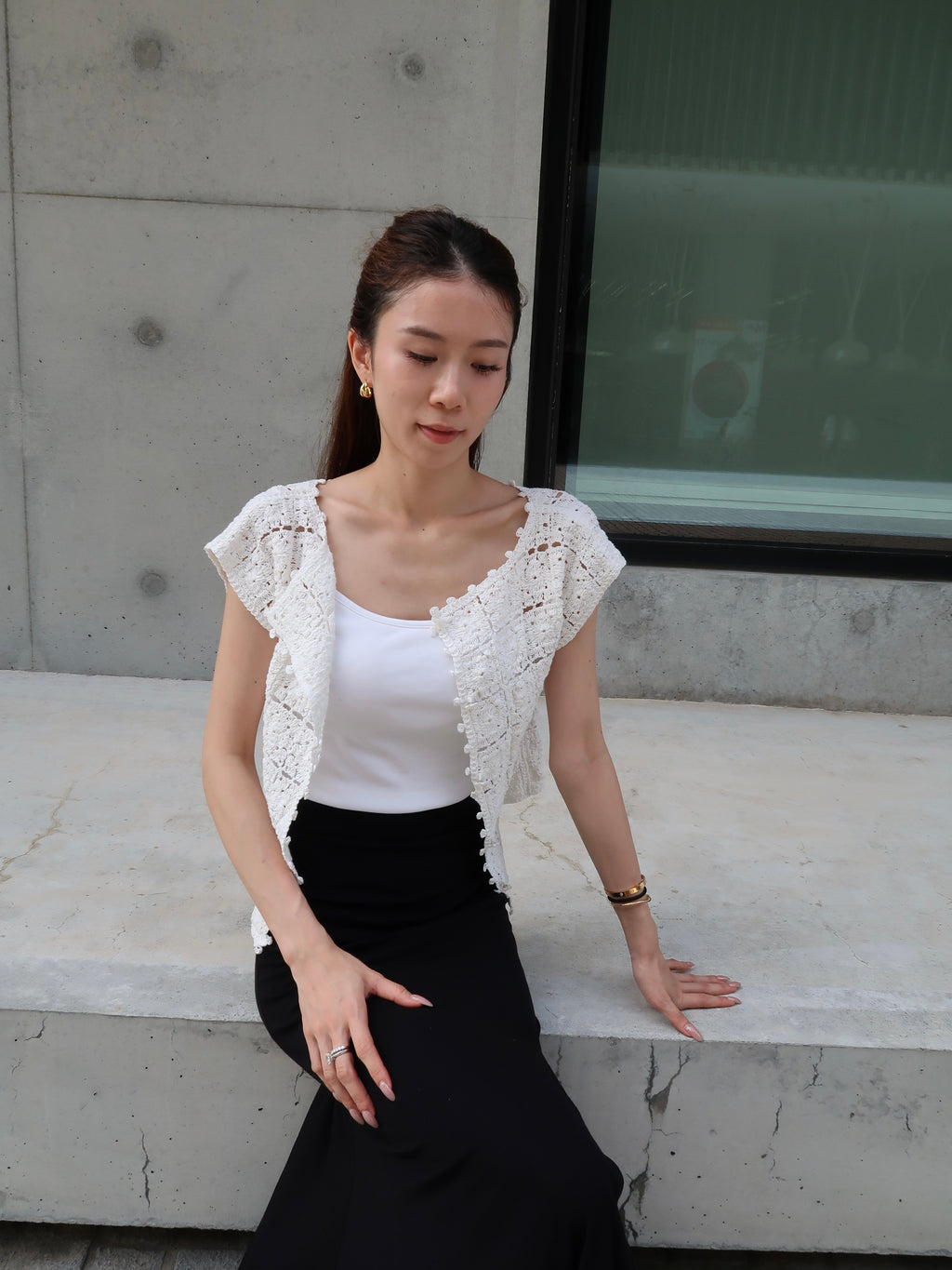 Flowery Knitted T Shirt
