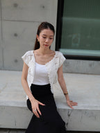 Flowery Knitted T Shirt
