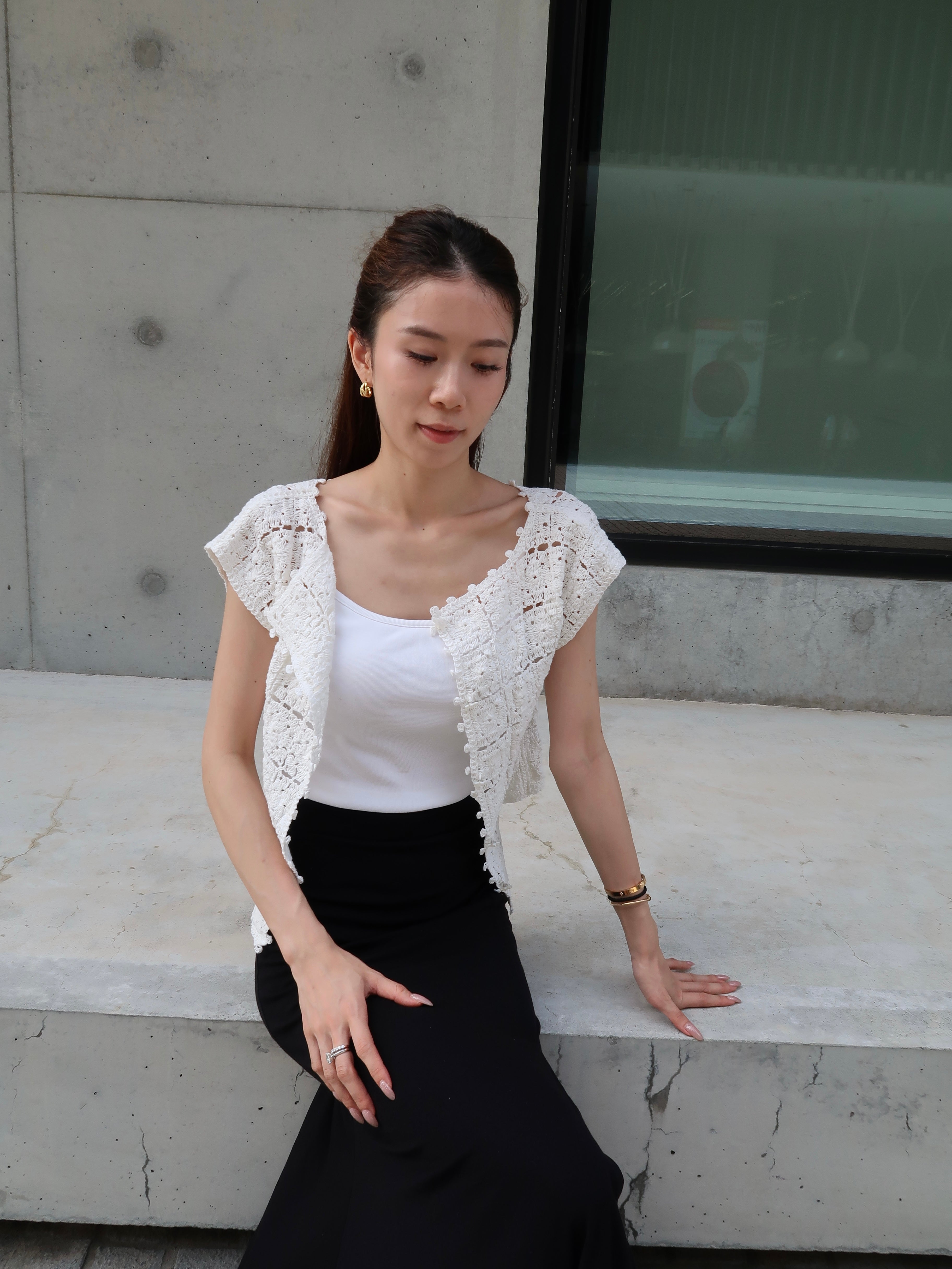 Flowery Knitted T Shirt