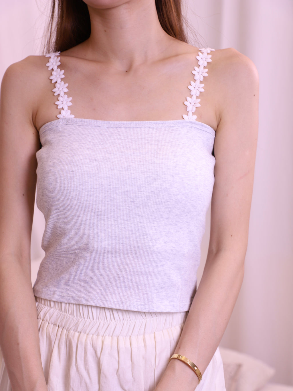 3D Flower Shoulder Bra Top