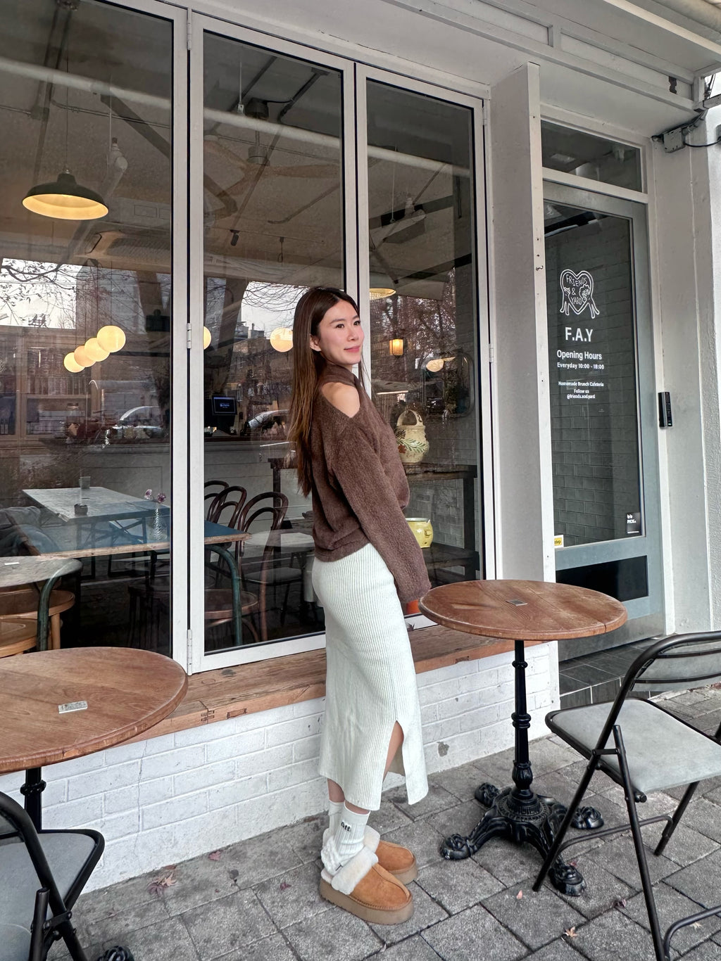 Cross Shoulder Fluffy Long Sleeves Top