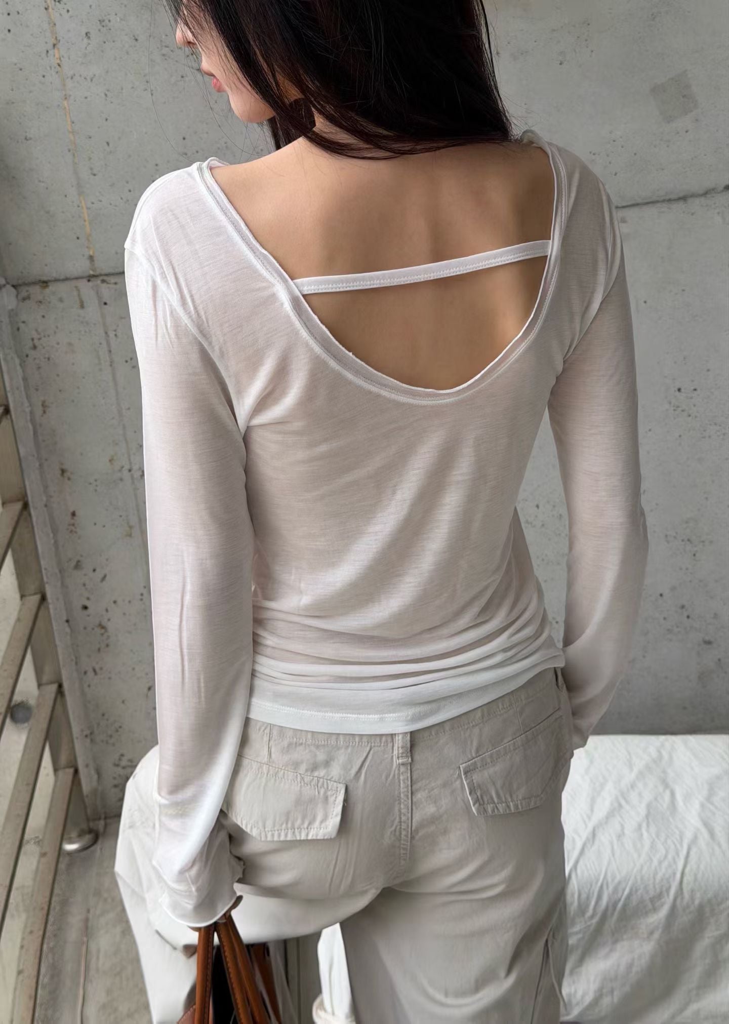 See Through Under Long Sleeves Top