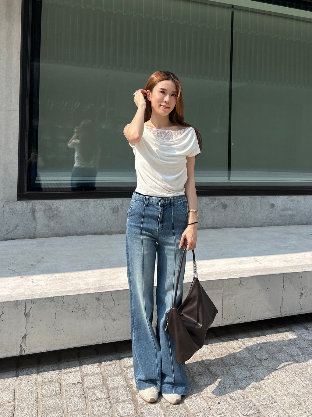 Half Lace Short T Top