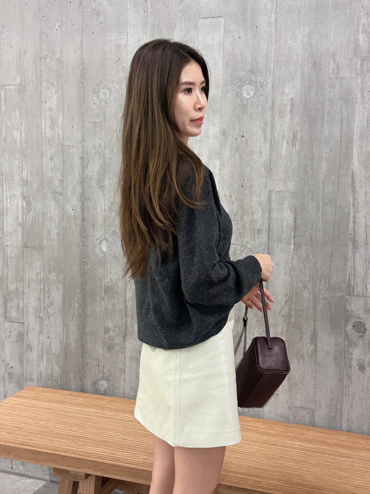 Leather Slit Skirt