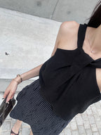Cross Neck Chiffon Tank Top