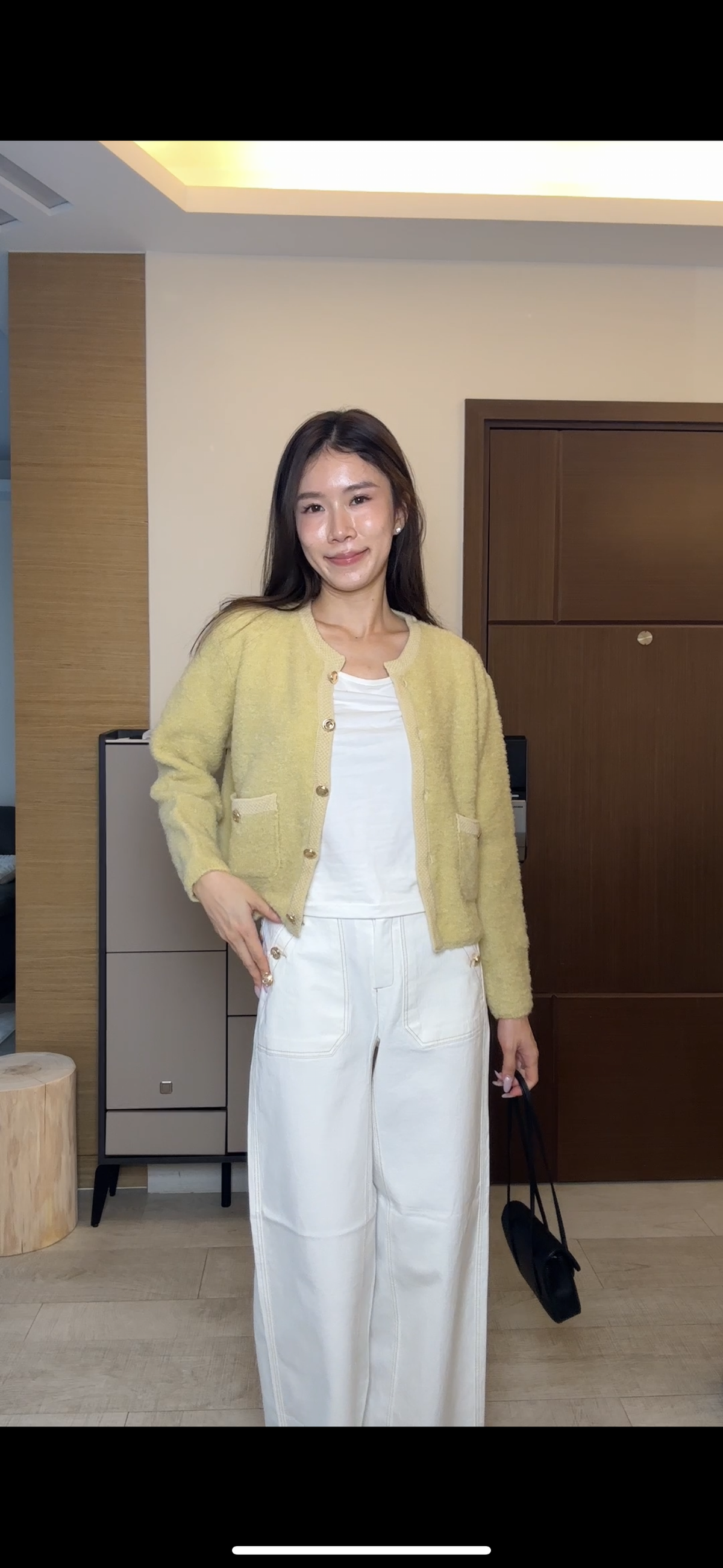Wool Gold Button Cardigan