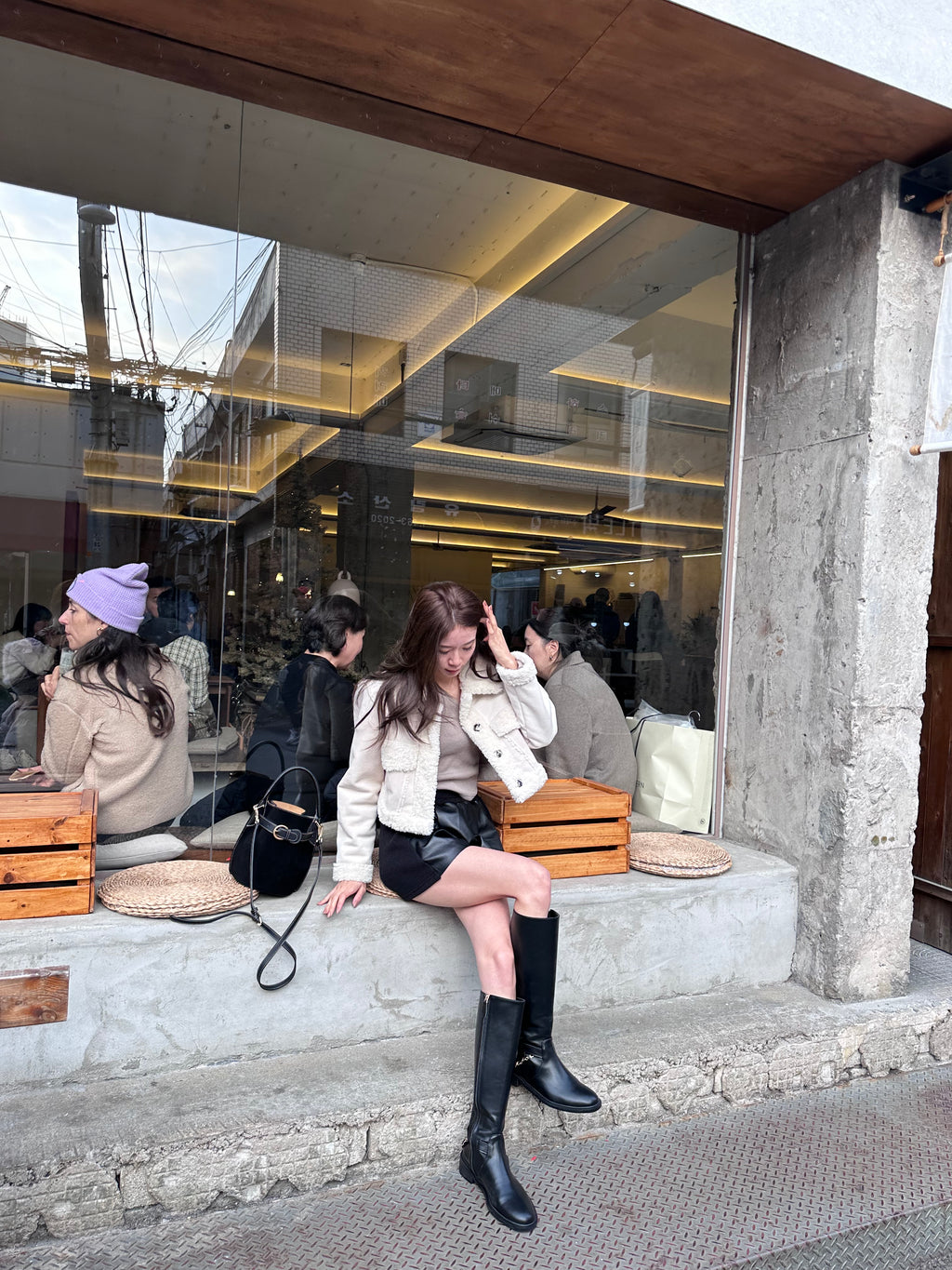Snow White Mix Texture Jacket