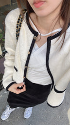 Wool Blend Cream Cardigan
