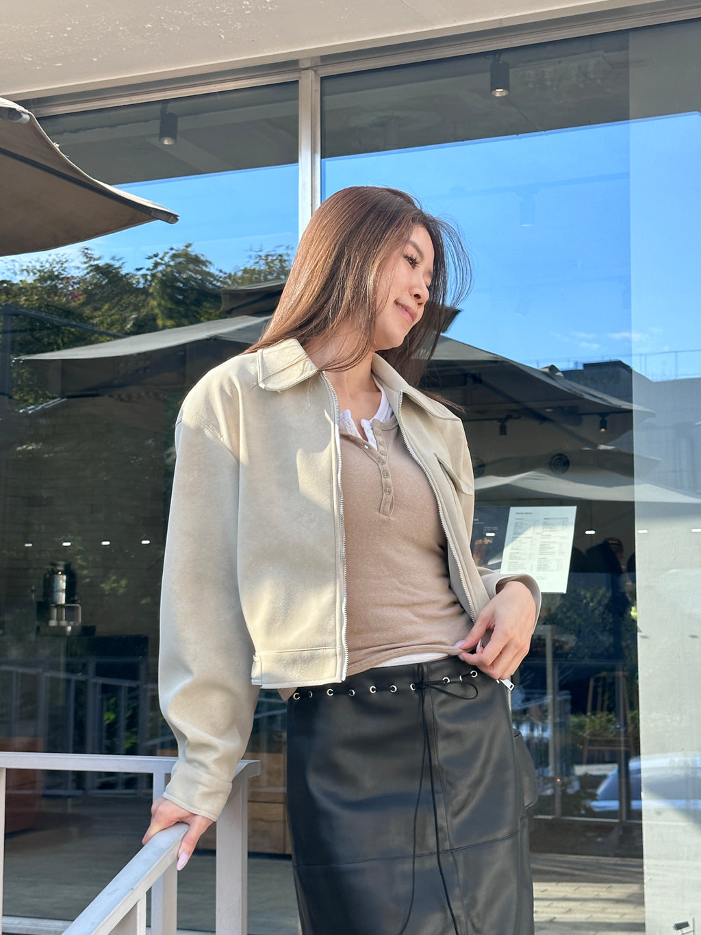 Button up along Sleeves Top