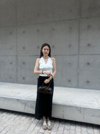 Striped See Through Maxi Skirt