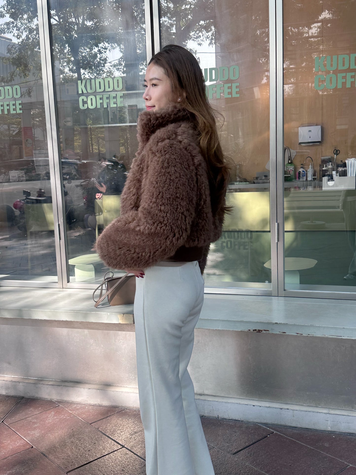 Fluffy Bear Cropped Jacket