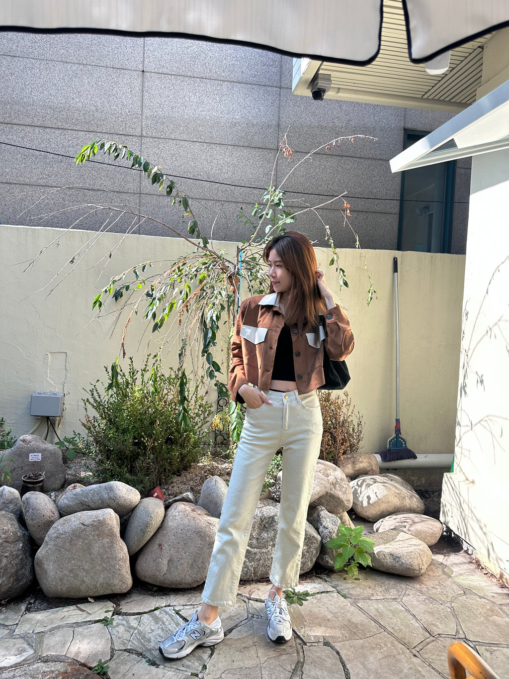 Mix Leather Shirt Jacket