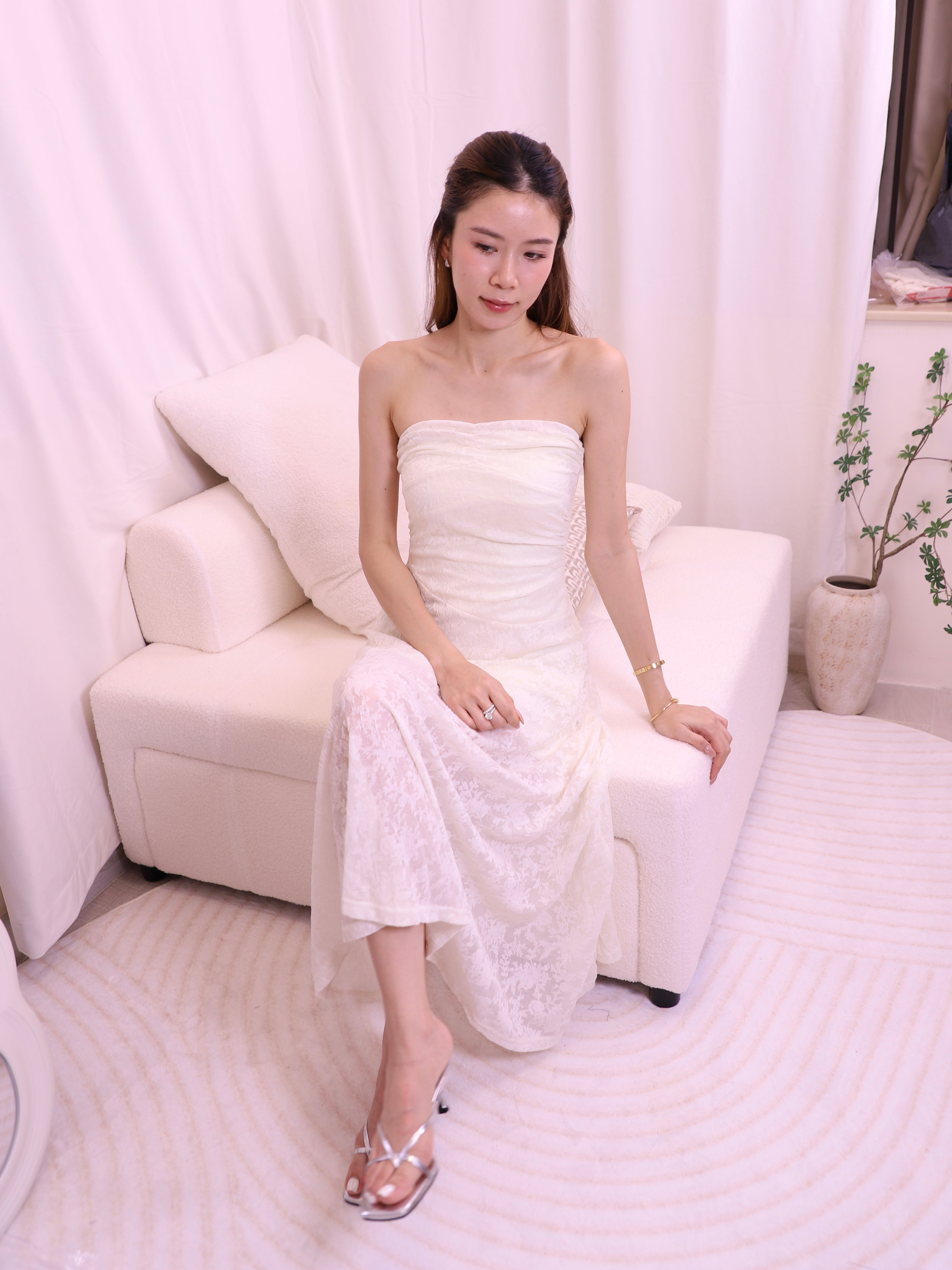 Off Shoulder Lace Maxi Dress