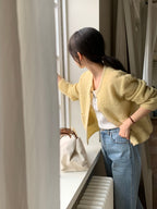 Wool Gold Button Cardigan