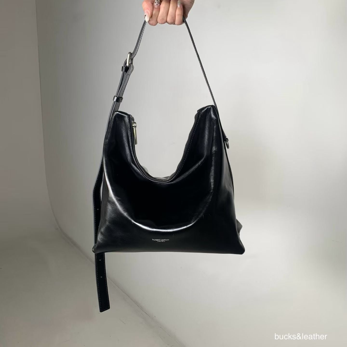 Real Leather Office Zipped Bag 大號